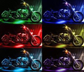 img 2 attached to Enhance Your Ride with the iJDMTOY 8pcs RGB Multi-Color LED Light Motorcycle Ground Effect Underbody Lighting Kit: Complete with Wireless Remote Control