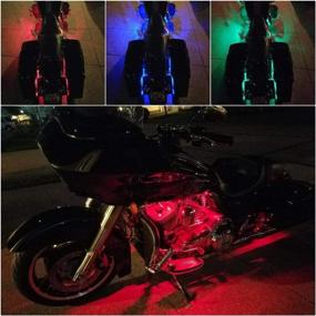 img 1 attached to Enhance Your Ride with the iJDMTOY 8pcs RGB Multi-Color LED Light Motorcycle Ground Effect Underbody Lighting Kit: Complete with Wireless Remote Control