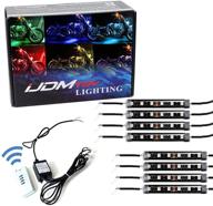 enhance your ride with the ijdmtoy 8pcs rgb multi-color led light motorcycle ground effect underbody lighting kit: complete with wireless remote control logo