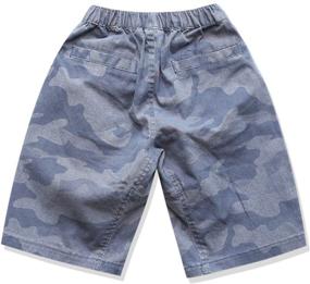 img 3 attached to Comfortable and Convenient: CUNYI Boys' Cotton Pull-On Shorts with Buckle Closure