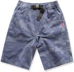 img 4 attached to Comfortable and Convenient: CUNYI Boys' Cotton Pull-On Shorts with Buckle Closure