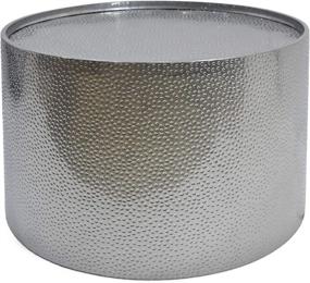 img 4 attached to Christopher Knight Home 308944 Rache Modern Round Coffee Table | Hammered Iron, Silver | 26. 00” L x 26. 00” W x 17. 00” H