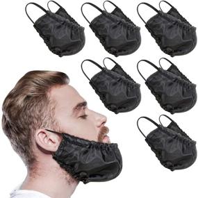 img 4 attached to 🏻 Black 9-Piece Beard Bandana Beard Covers Facial Apron Caps Guard Bedtime Bib - Ultimate Facial Hair Protection!