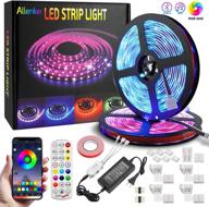 💡 32.8ft rgb led strip lights with bluetooth - music sync color changing tape light - ideal for bedroom, home, tv, party - app remote controlled - 300 leds smd5050 логотип