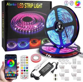 img 4 attached to 💡 32.8ft RGB LED Strip Lights with Bluetooth - Music Sync Color Changing Tape Light - Ideal for Bedroom, Home, TV, Party - APP Remote Controlled - 300 LEDs SMD5050