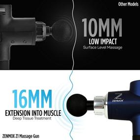 img 2 attached to 💆 Experience Deep Muscle Relief with Zenmox Z1 Massage Gun - 16mm Amplitude, 50lbs Force, 3600RPM, 20 Speeds - Ideal for Athletes & Pain Relief - Neck, Back, and Body Targeted Therapy - Portable Electric Massager