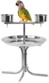 img 3 attached to Olpchee Stainless Parrot Playstand Feeding