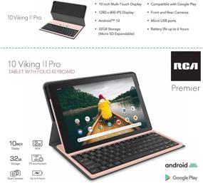 img 2 attached to 📱 RCA 10" Quad-Core Tablet: Powerful Performance, 2GB RAM, 32GB Storage, Touchscreen, WiFi & Bluetooth Connectivity, Detachable Folio Keyboard, Android 10 (Rose Gold)