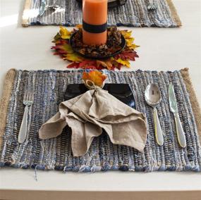 img 3 attached to 🍽️ Enhance Your Dining Décor with Chardin Home Friendly Denim Placemats