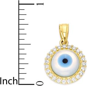 img 1 attached to 🌟 Потрясающий пендант Evil Eye из настоящего золота 10 карат с камнями CZ: идеальный подарок для защиты, украшения и предохраны от зла.