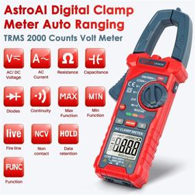 img 3 attached to 🔧 Advanced AstroAI Digital Clamp Meter Multimeter: Amp Voltage Tester Auto-ranging with AC/DC Voltage, AC Current, Resistance, Capacitance, Continuity, Live Wire Test, Non-contact Voltage Detection - 2000 Counts