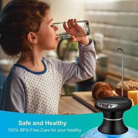 img 3 attached to 🚰 Maypott Black Drinking Water Dispenser Pump - Rechargeable, Portable, BPA-Free for 5 Gallon Bottles - Ideal for Home, Kitchen, Office, Camping