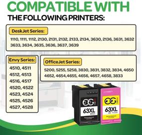 img 3 attached to 🖨️ CG CHINGER Remanufactured Ink Cartridge Replacement for HP 63 63XL - Compatible with HP OfficeJet 5255, 5258, 5260, 3830, Envy 4520, 4516, DeskJet 1112, 2132, 3630, 3632 Printers - 1 Black, 1 Tri-Color