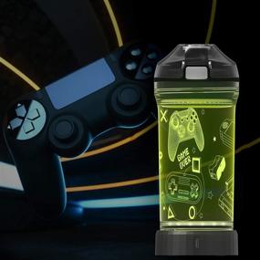 img 1 attached to Lightzz Kids Water Bottle with Glowing 3D Game Console LED Light - BPA-Free Tritan - Travel Cup Gift for Back to School, Boys, Girls, Children - Ideal for Holiday, Camping, Picnic - 14 Oz