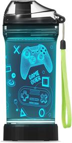 img 4 attached to Lightzz Kids Water Bottle with Glowing 3D Game Console LED Light - BPA-Free Tritan - Travel Cup Gift for Back to School, Boys, Girls, Children - Ideal for Holiday, Camping, Picnic - 14 Oz