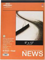 📰 pro art 9x12 newsprint paper pad - 50 sheet tape bound, natural logo