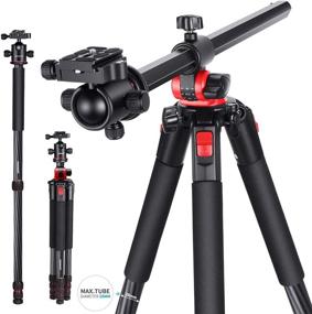 img 4 attached to Neewer Carbon Fiber Camera Tripod Monopod with 360 Degree Rotatable Center Column - Lightweight and Portable, 72.4 inches/184 Centimeters, Ball Head for DSLR Camera Camcorder up to 33 pounds