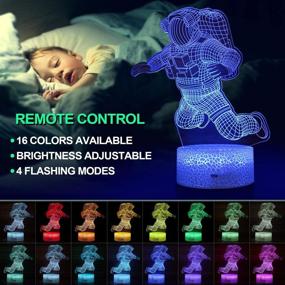 img 3 attached to Spaceman 3D Night Light - Astronaut Lamp with 16 Color Changing LED, Perfect Birthday & Christmas Gift for Kids, Boys and Girls - Space-themed Room Decor with Astronaut Toys