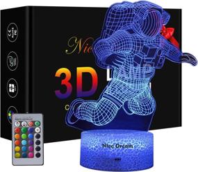 img 4 attached to Spaceman 3D Night Light - Astronaut Lamp with 16 Color Changing LED, Perfect Birthday & Christmas Gift for Kids, Boys and Girls - Space-themed Room Decor with Astronaut Toys