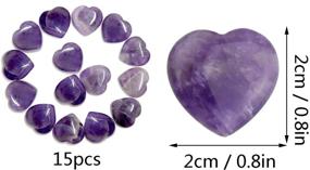img 3 attached to 🔮 Marrywindix 15 Packs - 0.8 Inch Healing Crystal Natural Amethyst Heart Love Carved Palm Worry Stone Chakra Reiki Balancing Set
