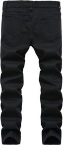 img 3 attached to 👖 Boys' Fashionable Black Skinny Stretch Straight Jeans and Clothing