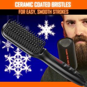 img 1 attached to 💈 Tame's Beard Straightener for Men: Professional Anti-Scald Comb - Heated Hair Straightener - 12 Temp Settings - Built-In Ionic Generator - LED Display - Ideal for Beards Over 2" Long - Discover the Best!