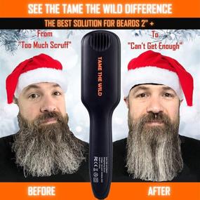 img 2 attached to 💈 Tame's Beard Straightener for Men: Professional Anti-Scald Comb - Heated Hair Straightener - 12 Temp Settings - Built-In Ionic Generator - LED Display - Ideal for Beards Over 2" Long - Discover the Best!