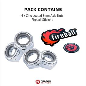 img 1 attached to 🔥 Enhance Your Skateboarding Performance with Fireball Dragon Axle Nuts - 4-Pack Truck Hardware Nuts