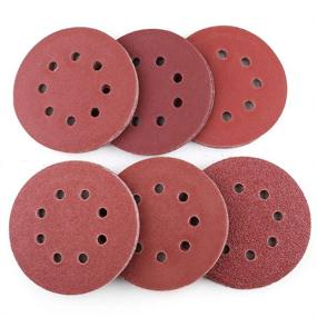 img 4 attached to 🛠️ LotFancy 5-Inch 8-Hole Sanding Discs, 60PCS Assorted Sandpaper - 40 60 80 100 180 240 Grit, Random Orbital Sander Sandpaper with Hook and Loop System
