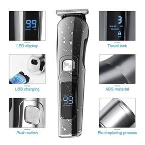 img 1 attached to 🧔 Ufree 6 in 1 Cordless Beard Trimmer for Men - Waterproof Mustache Trimmer, Body Hair Grooming Kit - USB Rechargeable Men's Trimmer