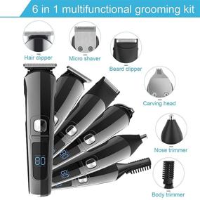 img 2 attached to 🧔 Ufree 6 in 1 Cordless Beard Trimmer for Men - Waterproof Mustache Trimmer, Body Hair Grooming Kit - USB Rechargeable Men's Trimmer