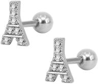 💎 surgical steel cz stud earrings | 16g dainty conch helix tragus piercing logo