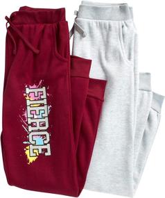 img 3 attached to Real Love Girls’ Sweatpants – 4 Pack Active Fleece 👧 Jogger Pants for Ages 7-16: Comfortable and Stylish Activewear for Girls