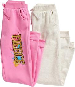 img 2 attached to Real Love Girls’ Sweatpants – 4 Pack Active Fleece 👧 Jogger Pants for Ages 7-16: Comfortable and Stylish Activewear for Girls