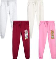 real love girls’ sweatpants – 4 pack active fleece 👧 jogger pants for ages 7-16: comfortable and stylish activewear for girls logo