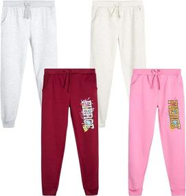 img 4 attached to Real Love Girls’ Sweatpants – 4 Pack Active Fleece 👧 Jogger Pants for Ages 7-16: Comfortable and Stylish Activewear for Girls