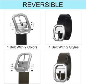 img 3 attached to Womens Reversible Leather Ladies Vintage Women's Accessories for Belts