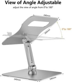 img 1 attached to 🖥️ 360° Вращающаяся алюминиевая настольная подставка для ноутбука - Многоугольная и высотно-регулируемая подставка для MacBook Pro/Air, Dell XPS, HP, Lenovo и других ноутбуков от 10" до 17