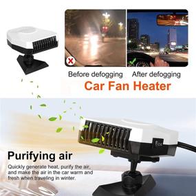 img 2 attached to Fast Heating Portable Car Heater 12V 150W - Defroster & Defogger, 2 in 1 Cooling Fan - Winter Car Heater, Easy Plug Into Cigarette Lighter