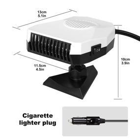 img 3 attached to Fast Heating Portable Car Heater 12V 150W - Defroster & Defogger, 2 in 1 Cooling Fan - Winter Car Heater, Easy Plug Into Cigarette Lighter