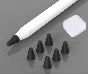 img 4 attached to 🖊️ HappyCover Замена наконечников для Apple Pencil - Чехол из жидкого силикона для наконечников, совместимый с 1-м и 2-м поколением, защитный чехол от скольжения - Черный