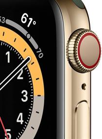 img 3 attached to Renewed Apple Watch Series 6 (40mm, GPS + Cellular) - Gold Stainless Steel Case with Cyprus Green Sport Band