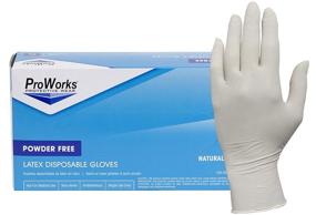 img 1 attached to 🧤 Powder-Free Large Disposable Latex Gloves – Industrial Grade (Pack of 100) – 9.5&#34; Length – Hospeco GL-L105F