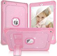 📱 zonefoker pink glitter ipad air 2 case for girls/women - full-body coverage with screen protector & stand - compatible with ipad 6th/5th gen logo