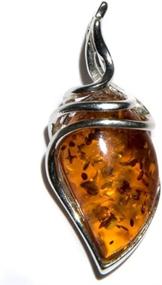 img 1 attached to 🍯 Honey Amber Sterling Silver Miniature Pendant for a Timeless Look