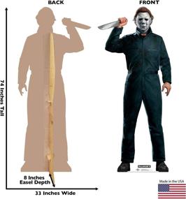 img 3 attached to Mike Myers Halloween II 1981 Film Cardboard Cutout 🔪 Standup - Advanced Graphics with Knife Life Size Cardboard People