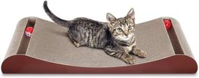 img 4 attached to 🐾 Sailboat Shape Cat Scratching Board: ScratchMe Cat Condo Scratcher Post Cardboard - A Purr-fect Solution for Feline Fun!