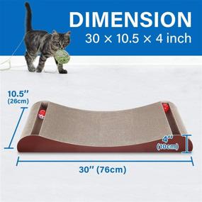 img 3 attached to 🐾 Sailboat Shape Cat Scratching Board: ScratchMe Cat Condo Scratcher Post Cardboard - A Purr-fect Solution for Feline Fun!