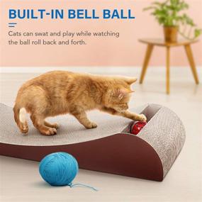 img 2 attached to 🐾 Sailboat Shape Cat Scratching Board: ScratchMe Cat Condo Scratcher Post Cardboard - A Purr-fect Solution for Feline Fun!