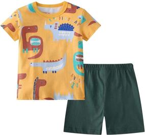 img 1 attached to Boys Summer Shorts Sets: Short Sleeve T-Shirt 👕 & Shorts Playwear Clothing – 2 Piece Set (2-7 Years)